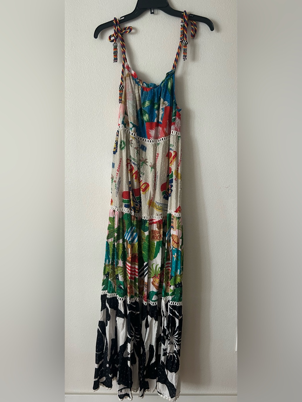 Farm Rio Tiered Mixed Print Maxi Dress